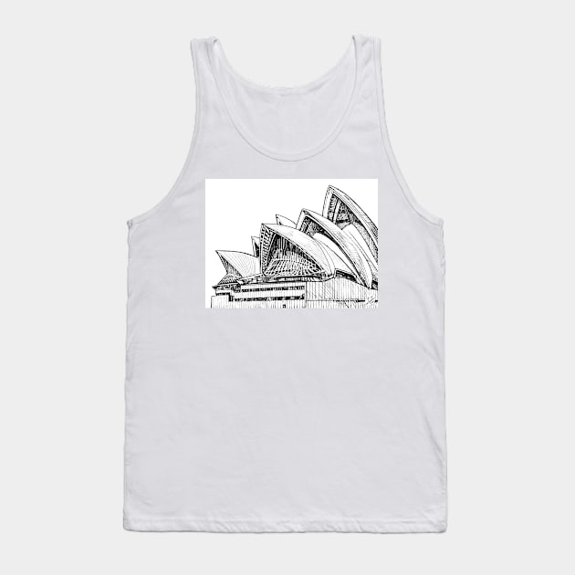 SYDNEY OPERA HOUSE ink painting .2 Tank Top by lautir